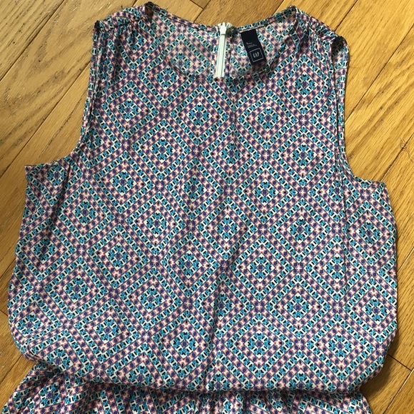Gap Sleeveless Romper Geometric Shorts Purple/White/Blue - Small Tall (ST) - Picture 2 of 13